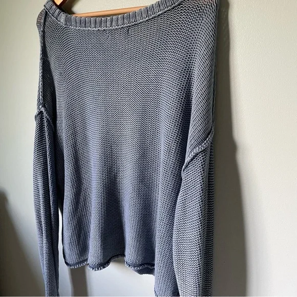 American Eagle Outfitters Easy Crew Neck Sweater - Blue - Size Large - Picture 5 of 7